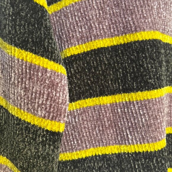 Volcom Bubble Tea Sweater Women's Boxy Striped Brown Purple Gray yellow Sweater - Picture 4 of 8